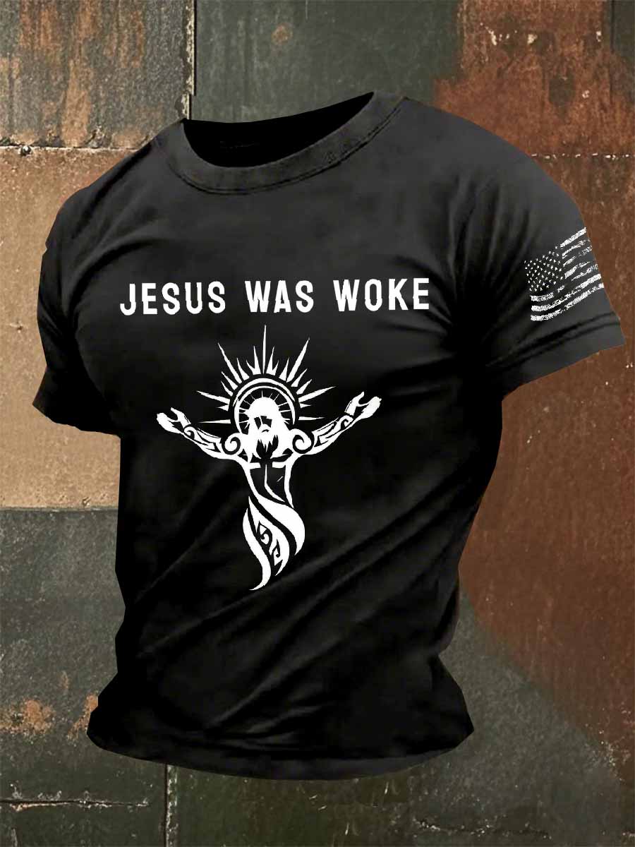 Men's Christian Print Casual Short Sleeve T-Shirt