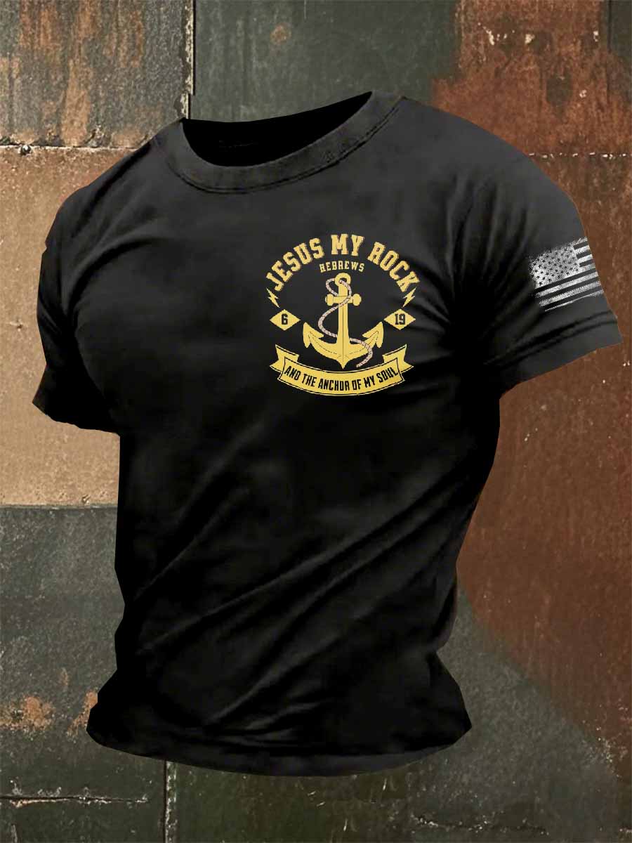 Men's Christian Print Casual Short Sleeve T-Shirt