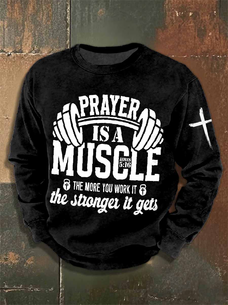 Retro Faith Print Long Sleeved Sweatshirt