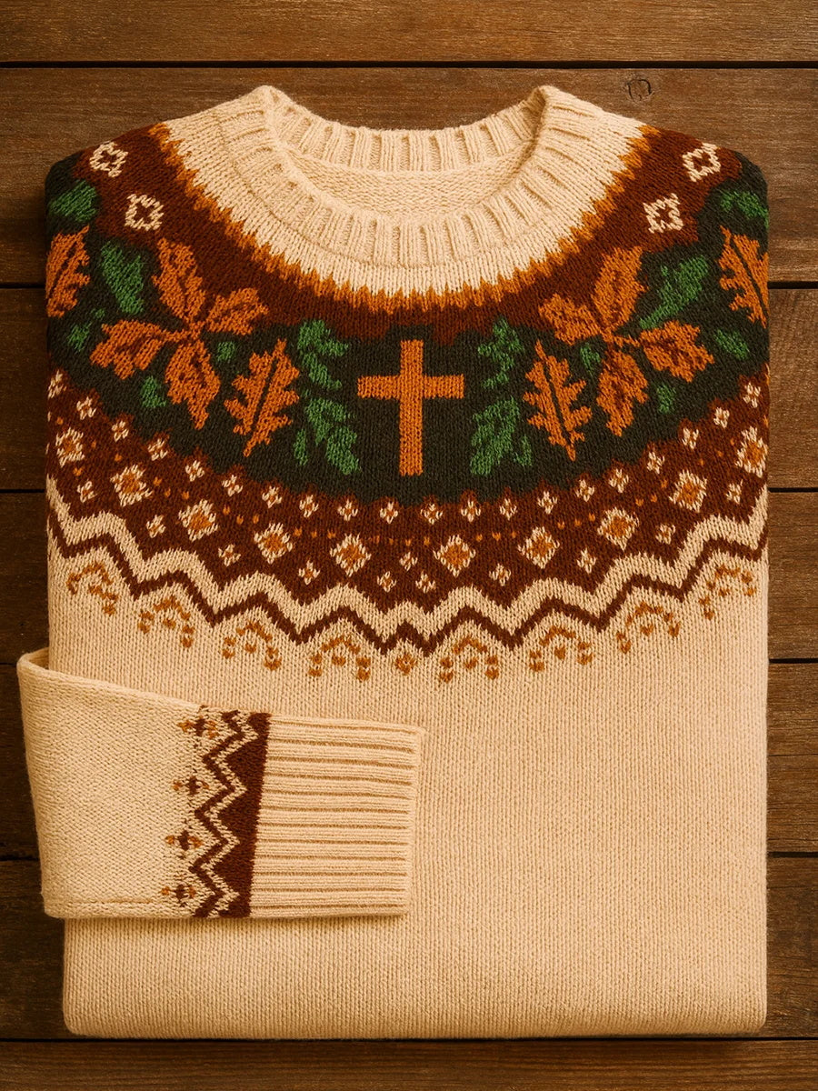 Women's Autumn Cross Print Casual Top