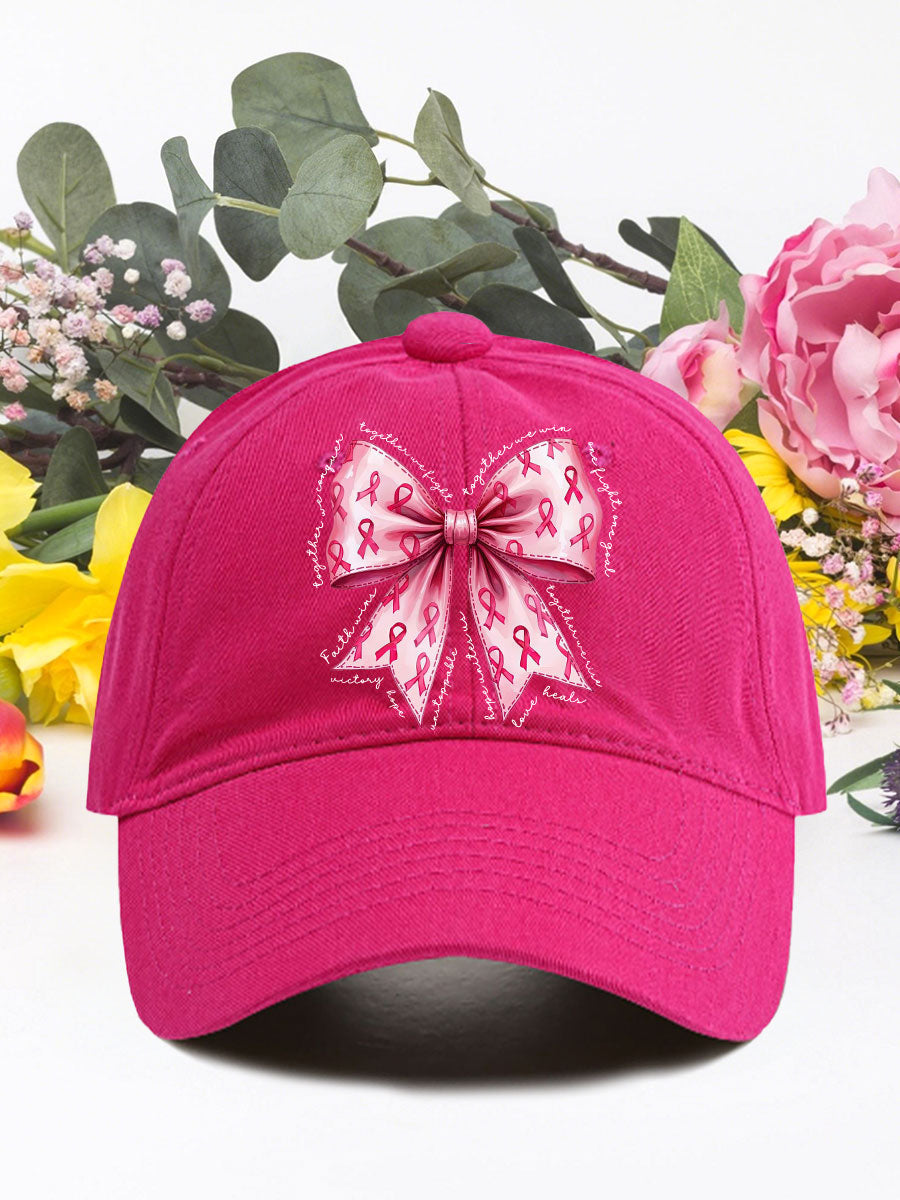 Pink bow breast cancer unisex hats