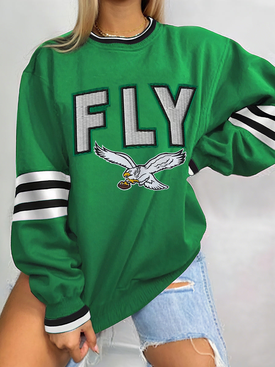 Women's Fly Eagles! Football Fans Lovers Gameday Casual Sweatshirt
