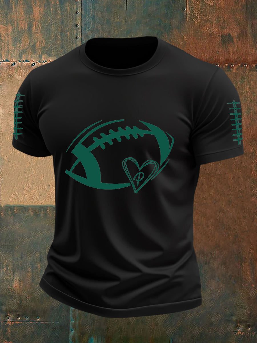 Men's Football Fans Lovers Gameday Casual Short Sleeve T-shirt