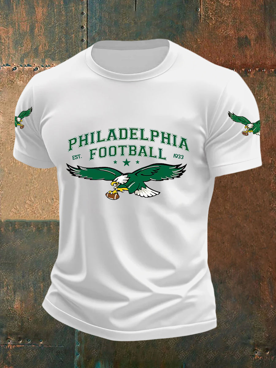 Men's Football Fans Lovers Gameday Casual Short Sleeve T-shirt