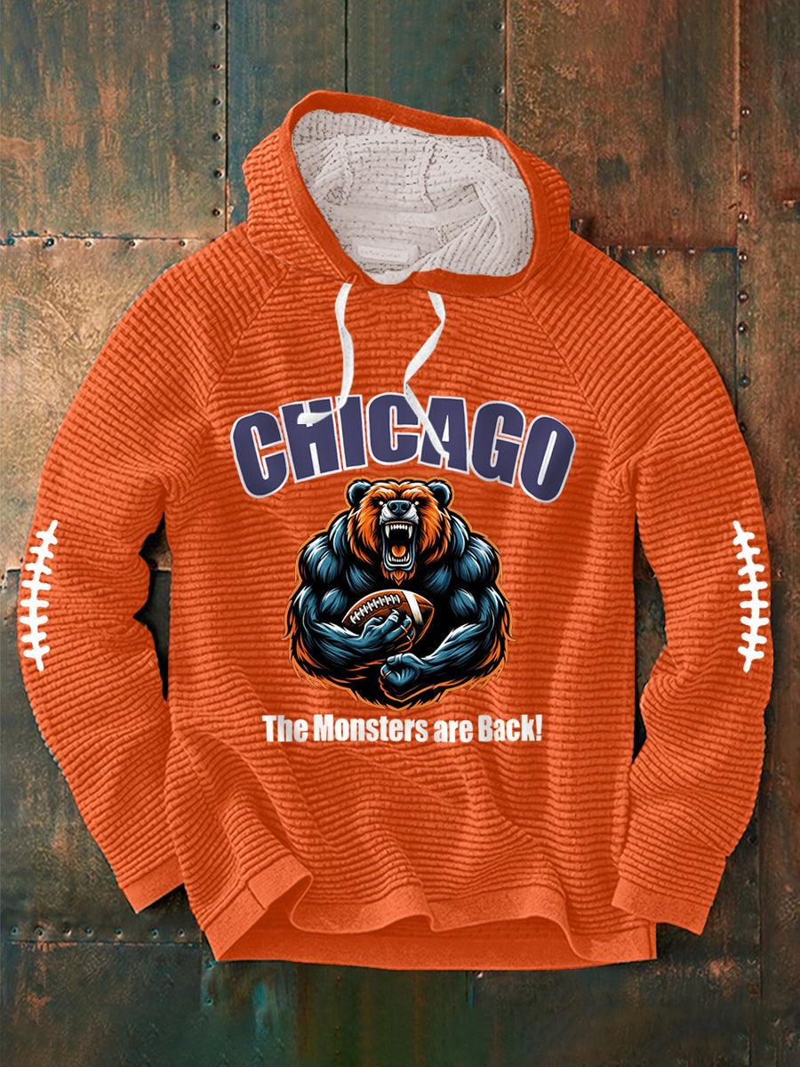 Men's The Monsters Are Back! Football Fans Lovers Gameday Casual Hoodie