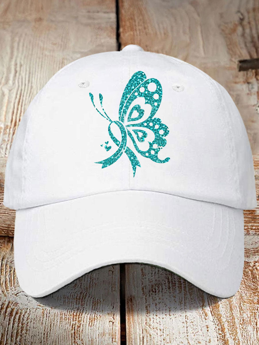 Unisex Ovarian Cancer Awareness Print Hat