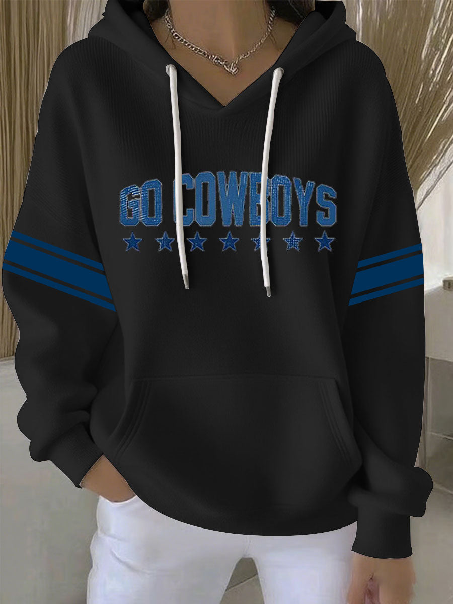 Women's Football Print Casual Hoodie