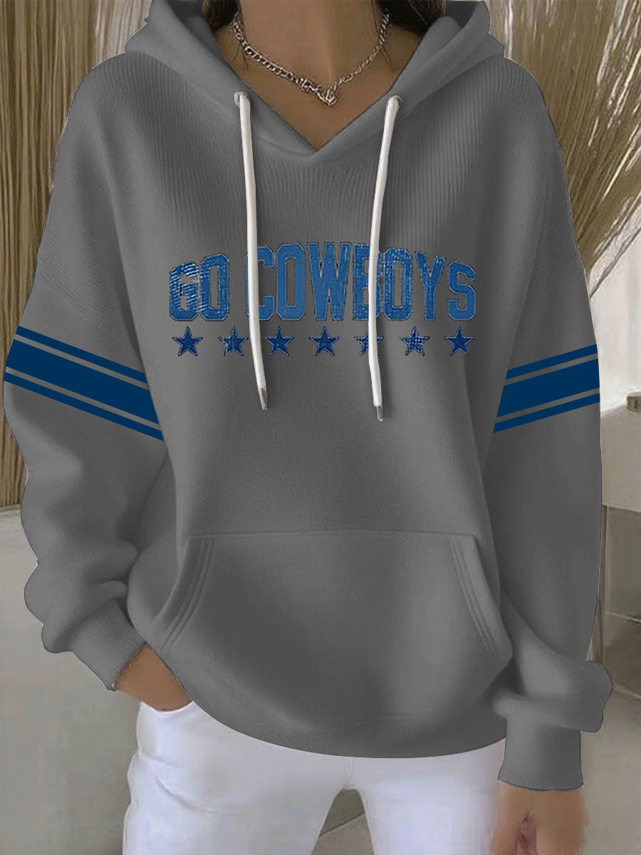 Women's Football Print Casual Hoodie