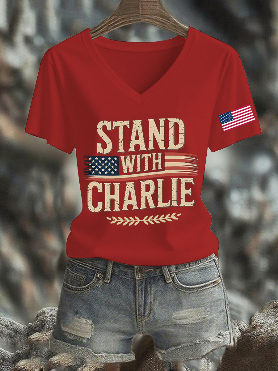 Stand With Charlie Kirk T-Shirt Charlie Kirk Memorial Merch