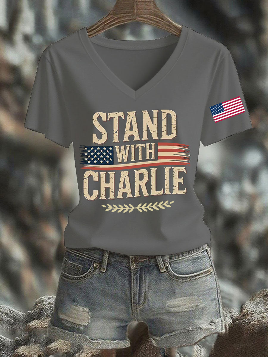 Stand With Charlie Kirk T-Shirt Charlie Kirk Memorial Merch