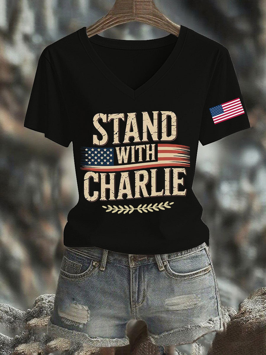 Stand With Charlie Kirk T-Shirt Charlie Kirk Memorial Merch