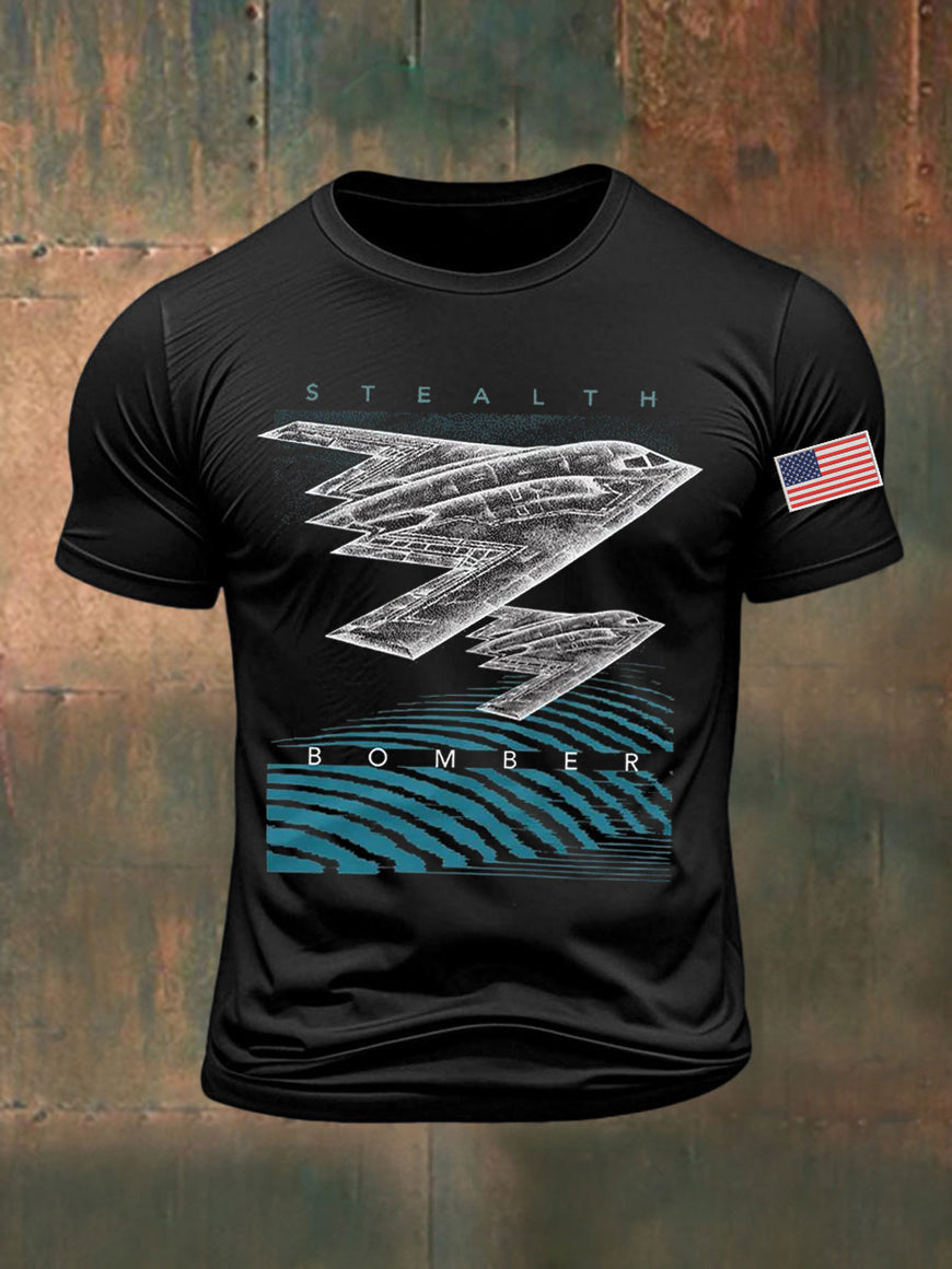 Stealth Bomber B2 Spirit T-Shirt Men's Patriotic Tees Gifts For Husband - Liberish