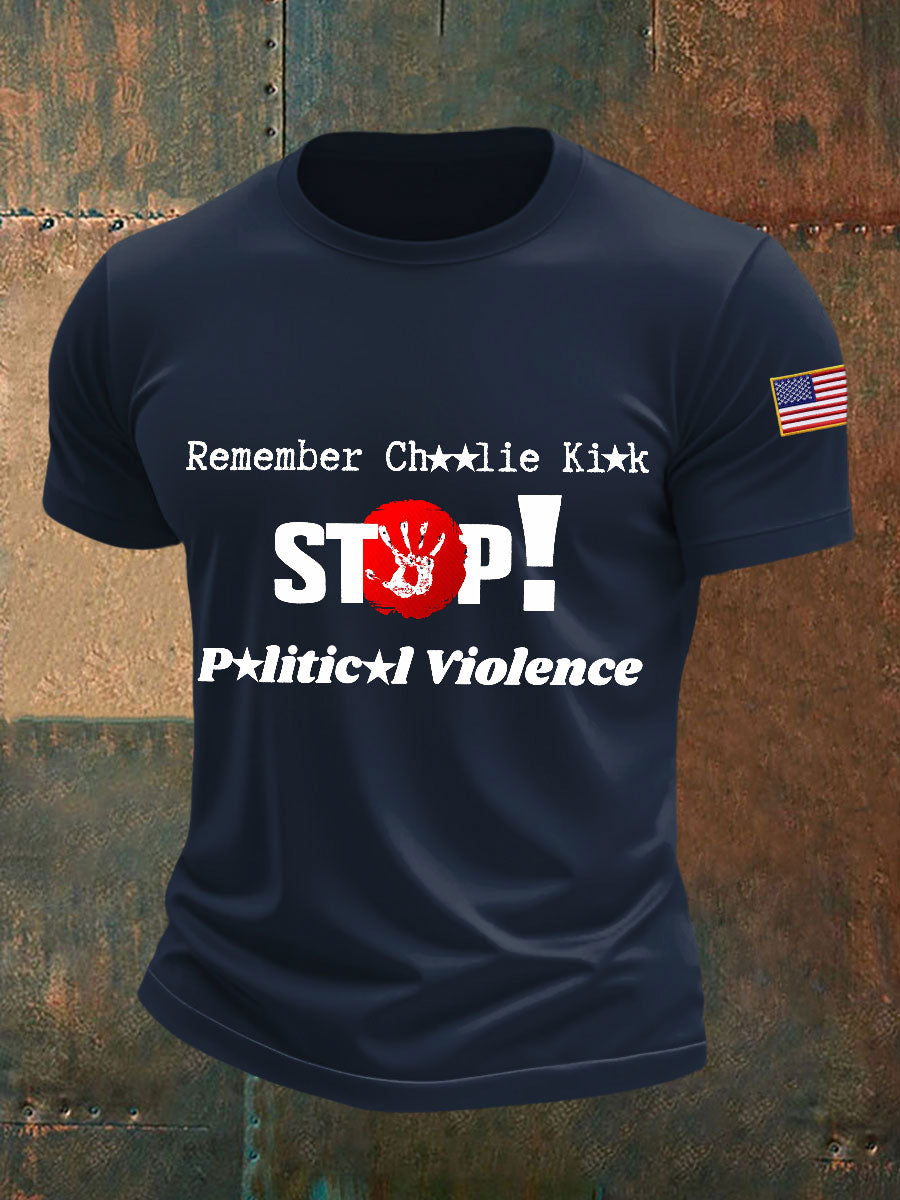 stop violence T-Shirts Charlie Kirk Memorial Shirt