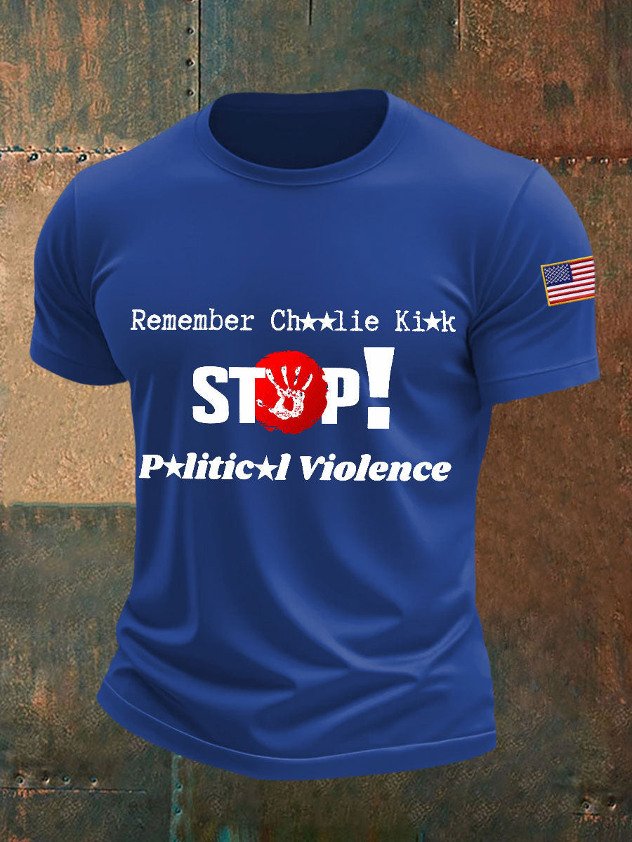 stop violence T-Shirts Charlie Kirk Memorial Shirt