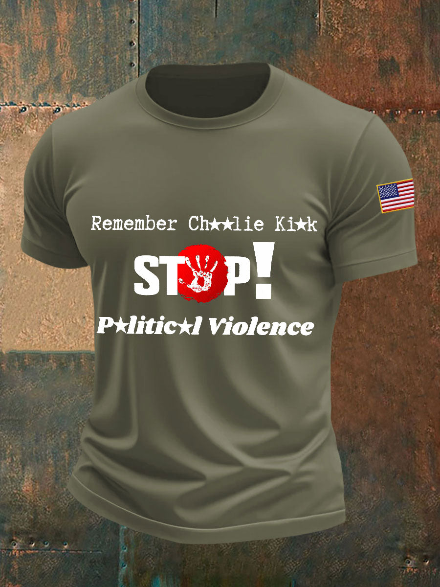 stop violence T-Shirts Charlie Kirk Memorial Shirt