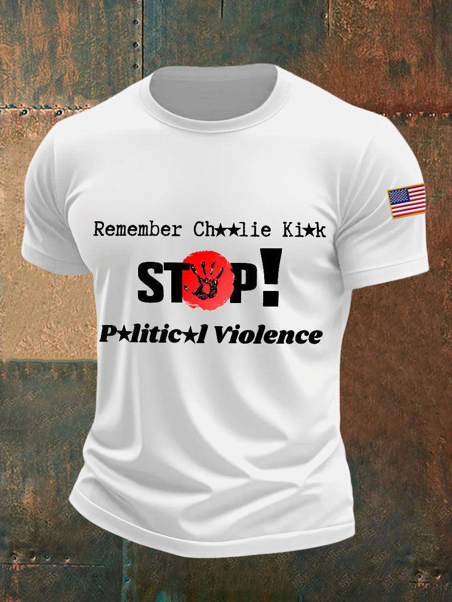 stop violence T-Shirts Charlie Kirk Memorial Shirt
