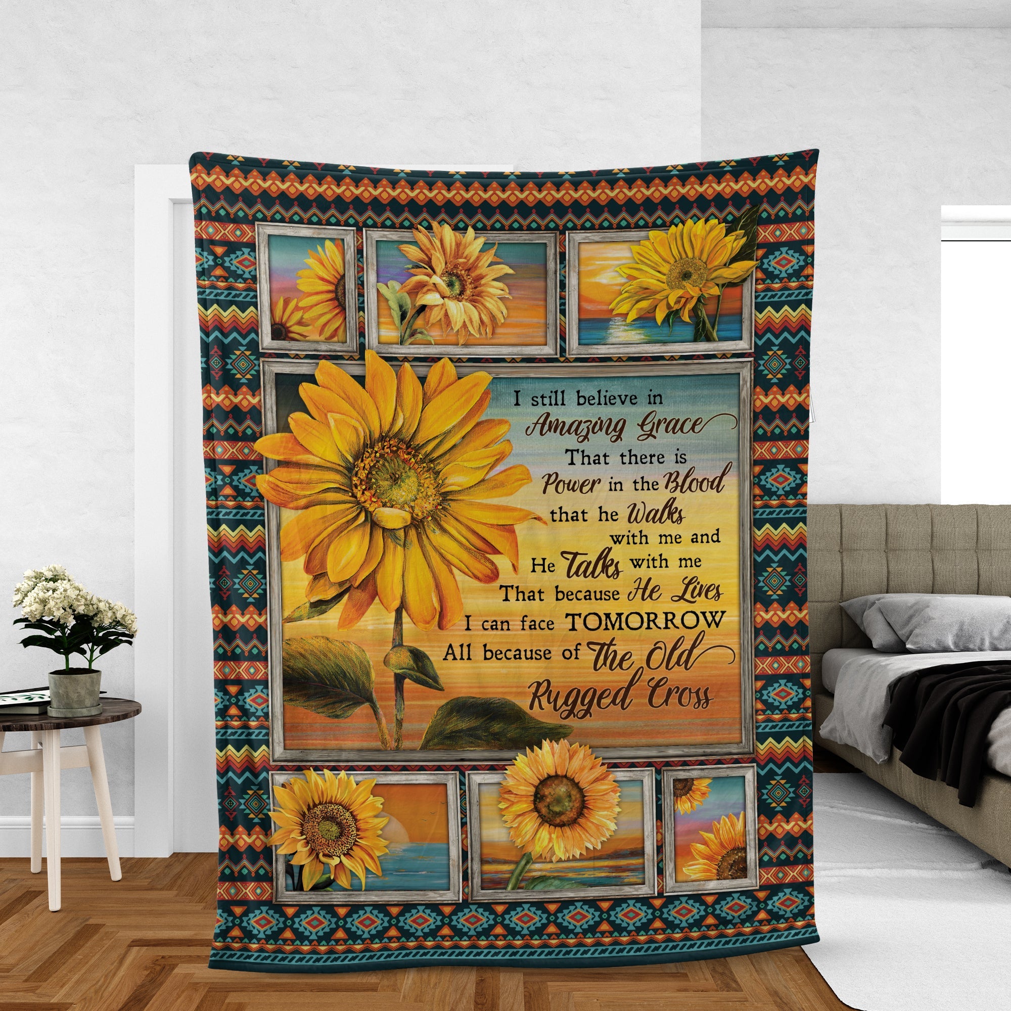 Christian Throw Blanket, Jesus Blanket, Inspirational Gift, Faith Blanket, Sunflower Blanket - I Still Believe In Amazing Grace, Our Lord And Savior