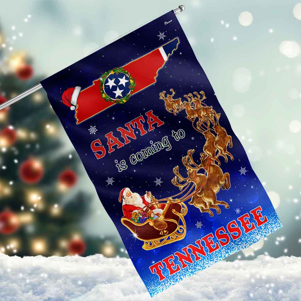 Tennessee Christmas Flag Santa Is Coming To Tennessee - Liberish