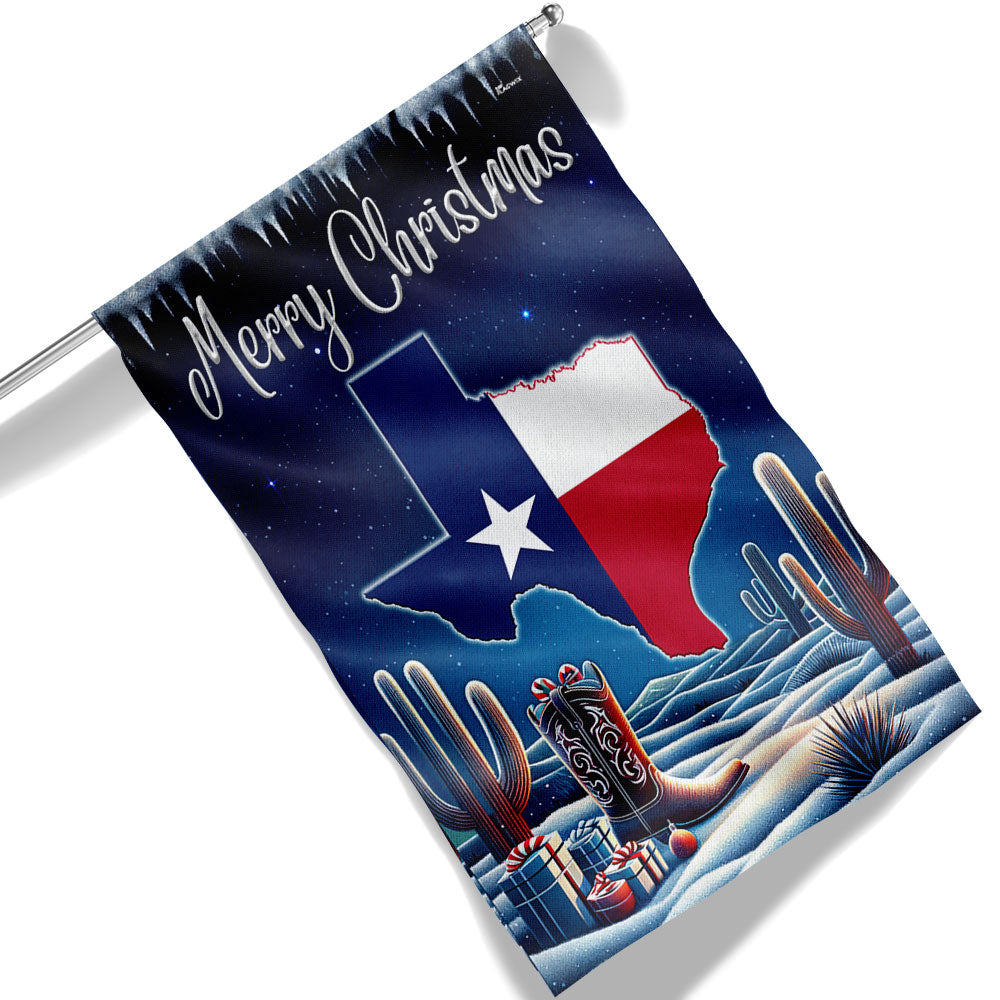 Texas Merry Christmas Y All Flag - Liberish