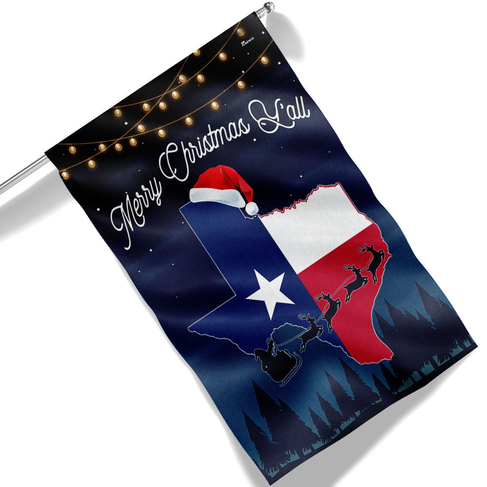 Texas Merry Christmas Y All Flag Christmas 2025 - Liberish