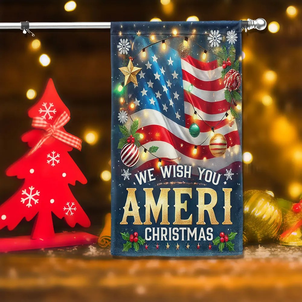 Texas Red Truck Merry Christmas Y All Flag - Liberish
