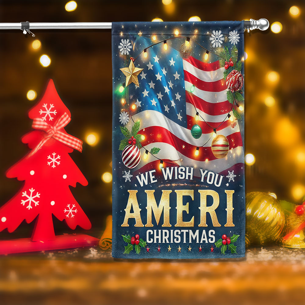 Texas Red Truck Merry Christmas Y All Flag - Liberish