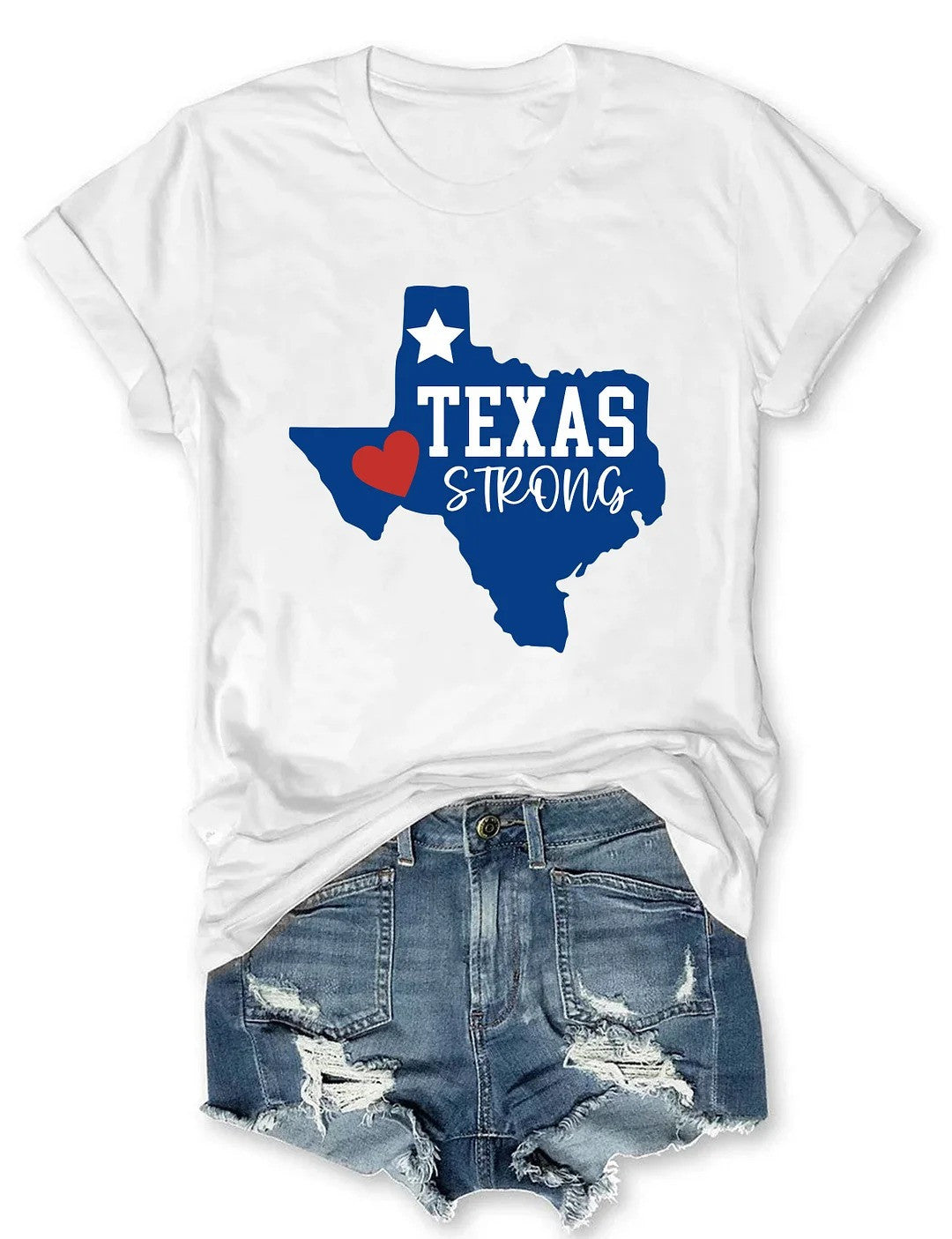 Texas Strong With Heart T-shirt Gift For Texans and Americans - Liberish