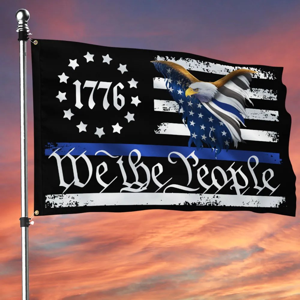 Thin Blue Line Betsy Ross We The People Eagle Flag Proud Police Patriotic Flag - Liberish