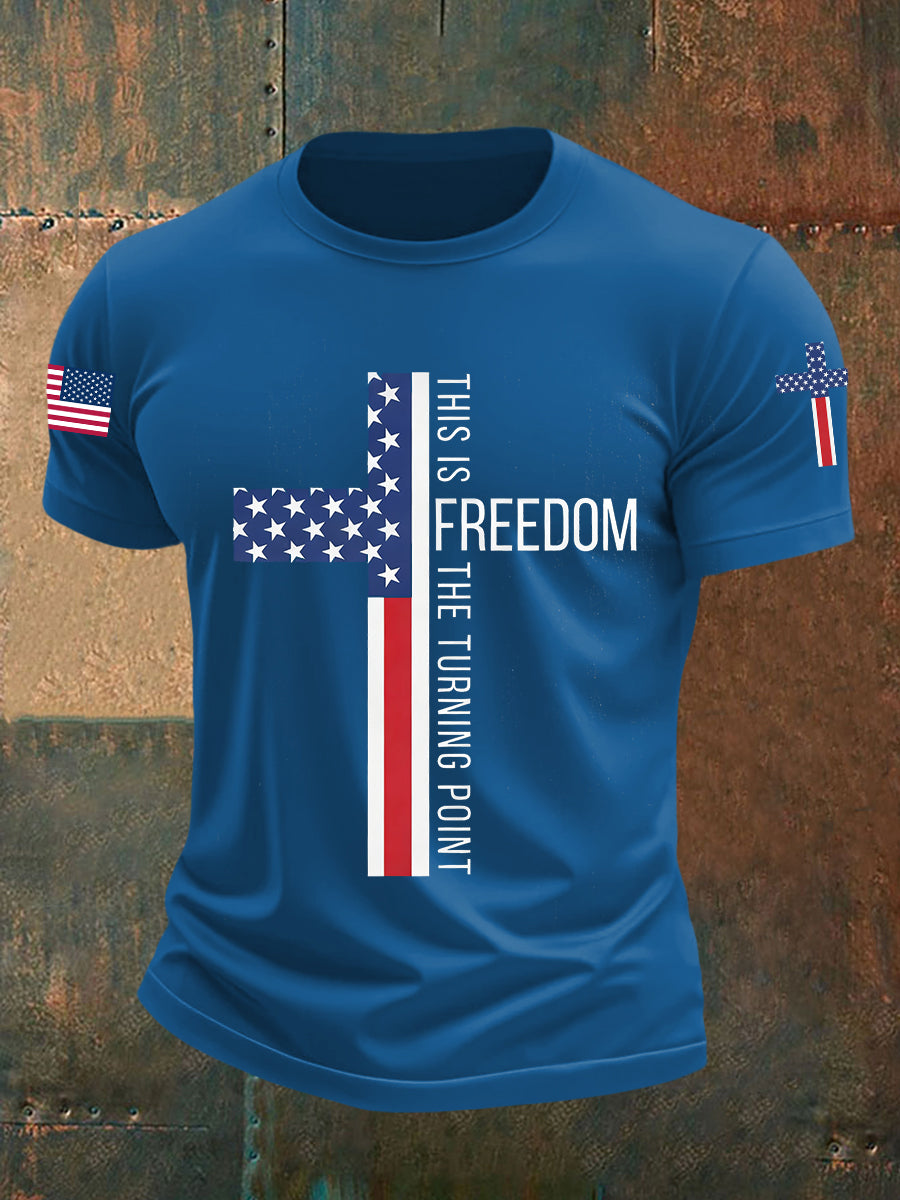 This Is The Turning Point Falg Cross T-Shirt Charlie Kirk Memorial Shirt