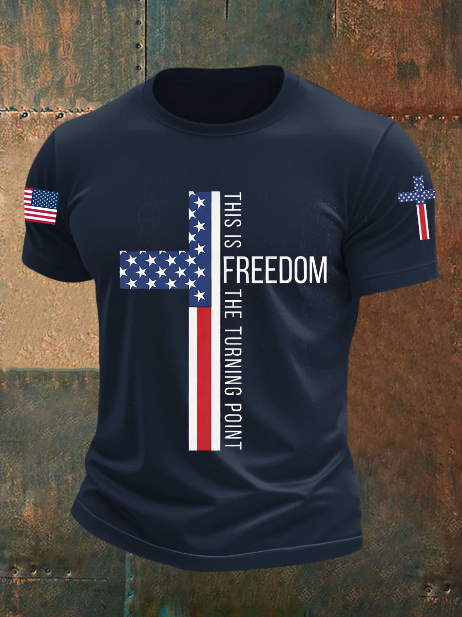 This Is The Turning Point Falg Cross T-Shirt Charlie Kirk Memorial Shirt