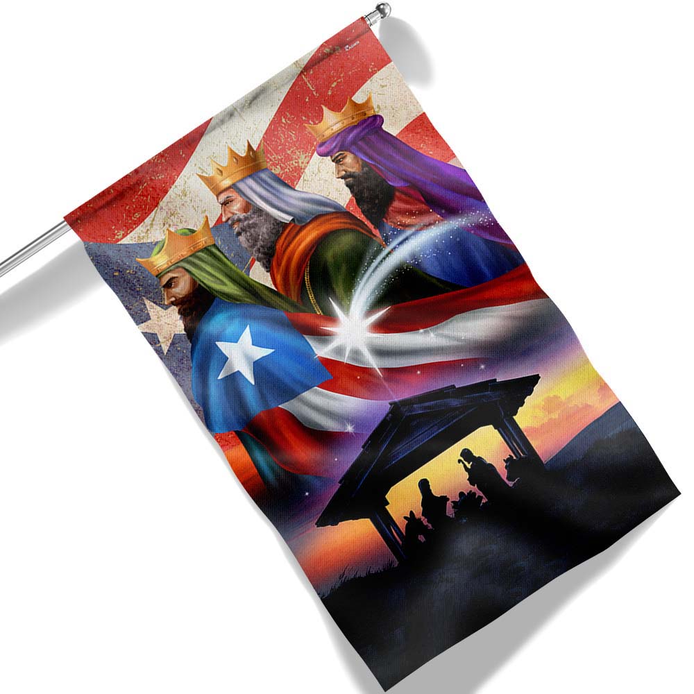 Three Kings Three Wise Men Nativity Of Jesus Puerto Rico Christmas Flag - Liberish