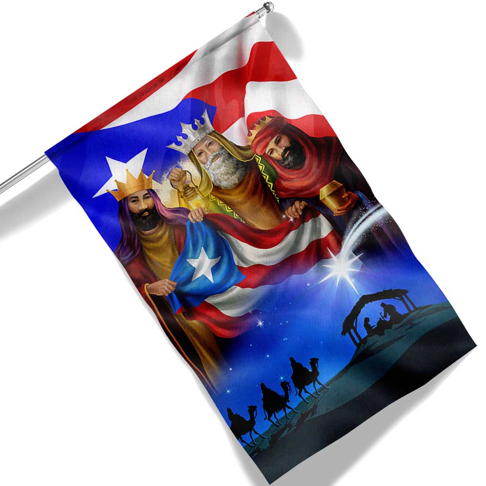 Three Kings Three Wise Men Nativity Of Jesus Puerto Rico Flag Merry Christmas - Liberish