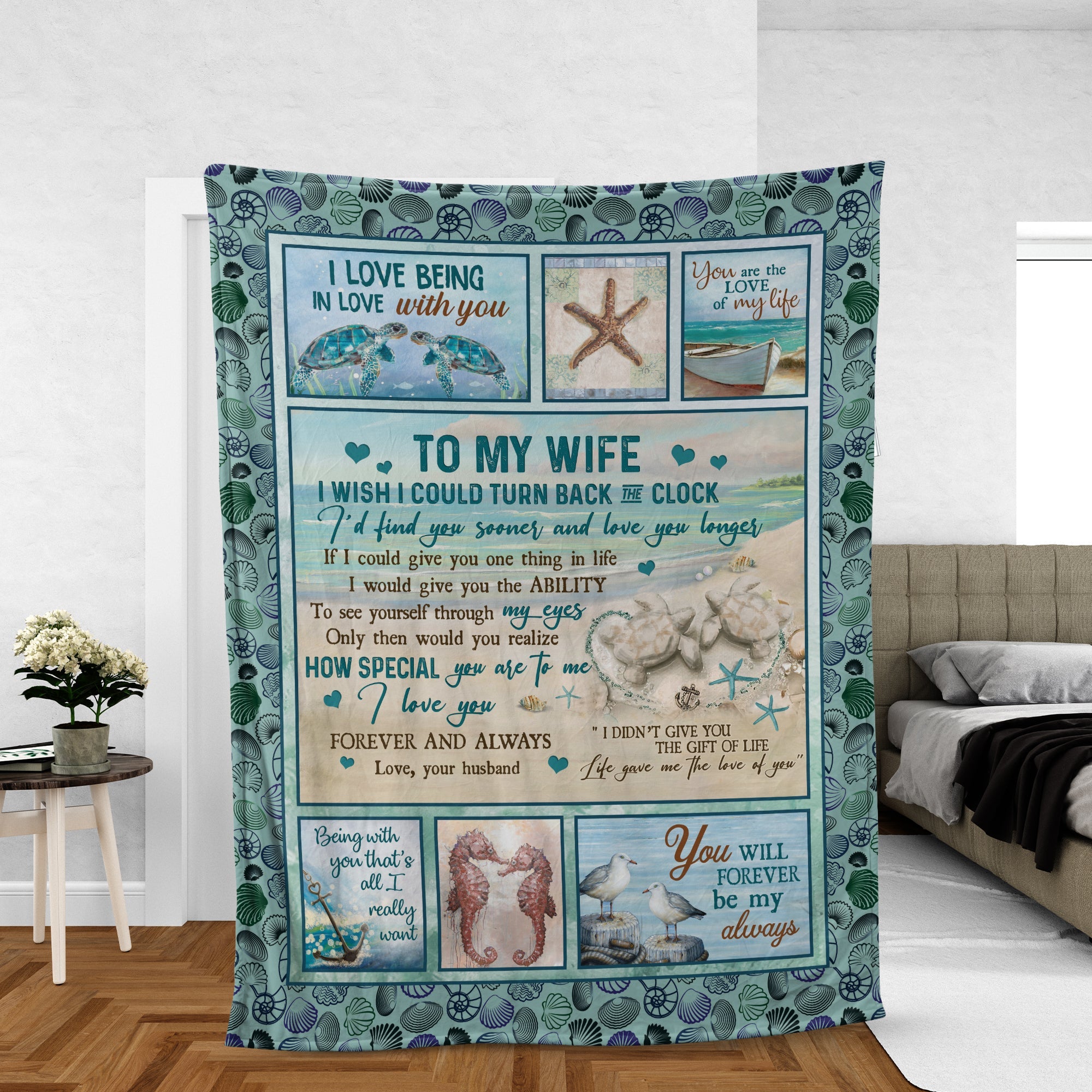 Couple Blanket, To My Wife Blanket, Valentine's Day Gift, Gifts For Wife From Husband, Sea Creatures Blanket - I Love You Forever And Always