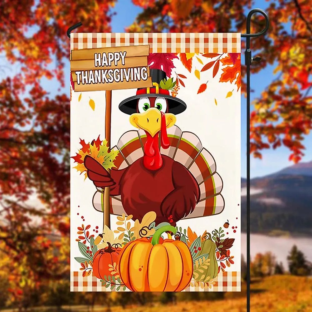 Turkey Happy Thanksgiving Flag Best Gift on Thanksgiving Day For Friends and Family.png - Liberish