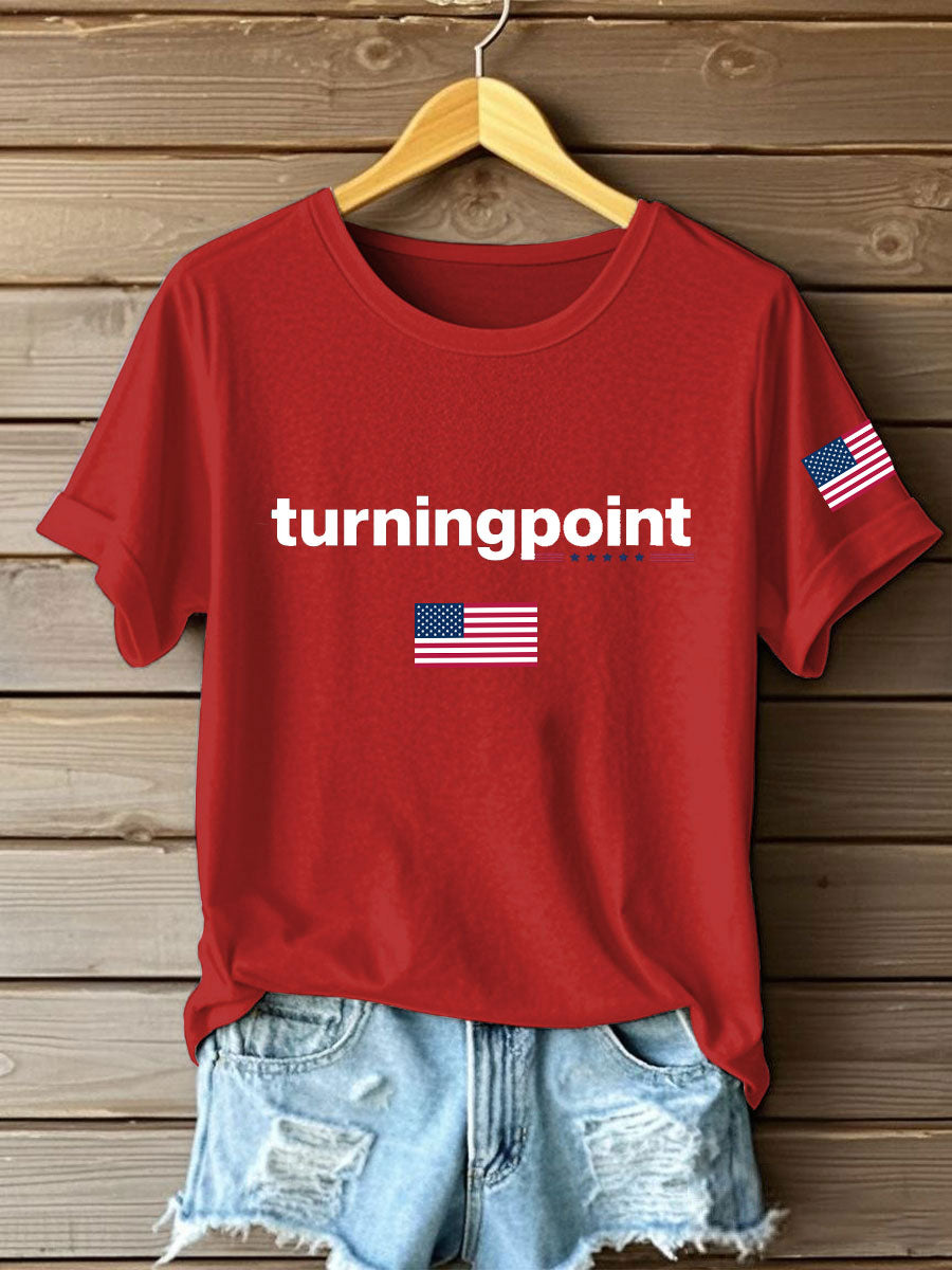 Turning Point Iron On T-Shirt Charlie Kirk Memorial Shirt