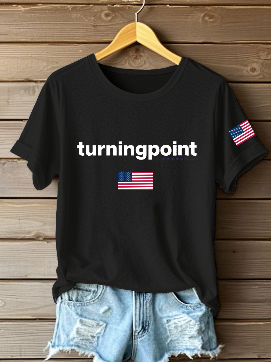 Turning Point Iron On T-Shirt Charlie Kirk Memorial Shirt