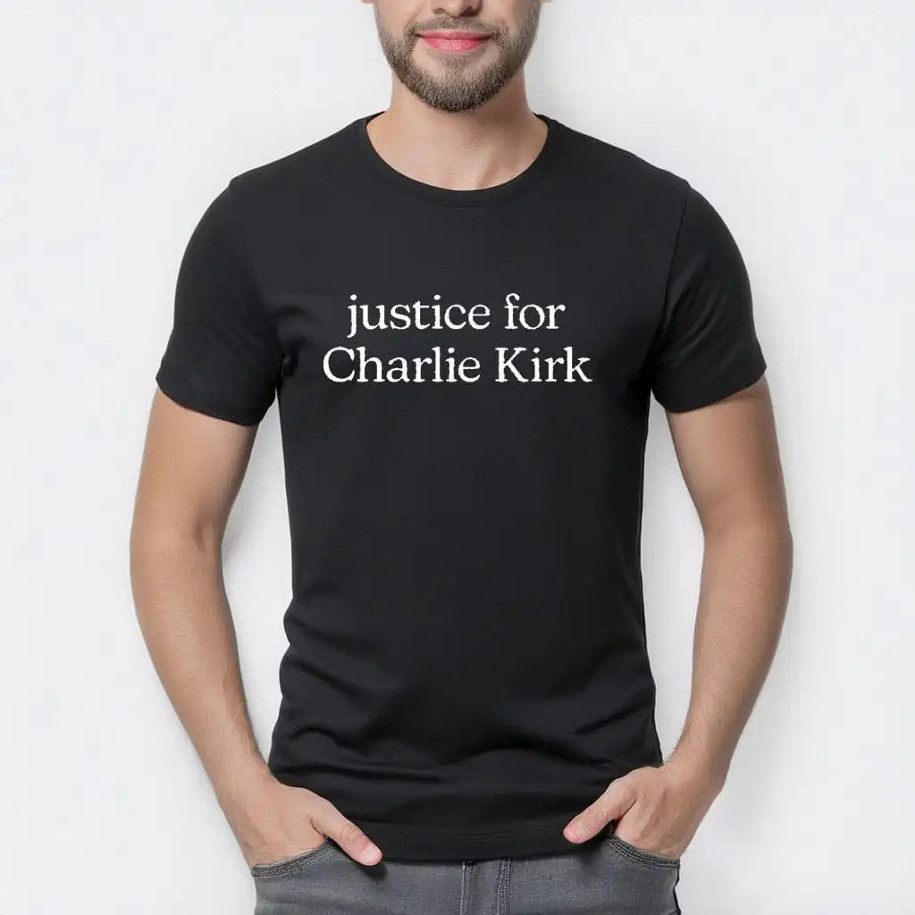 Turning Point USA Merch Black T-shirt Justice For Charlie Kirk Charlie Kirk Proud Merch - Liberish