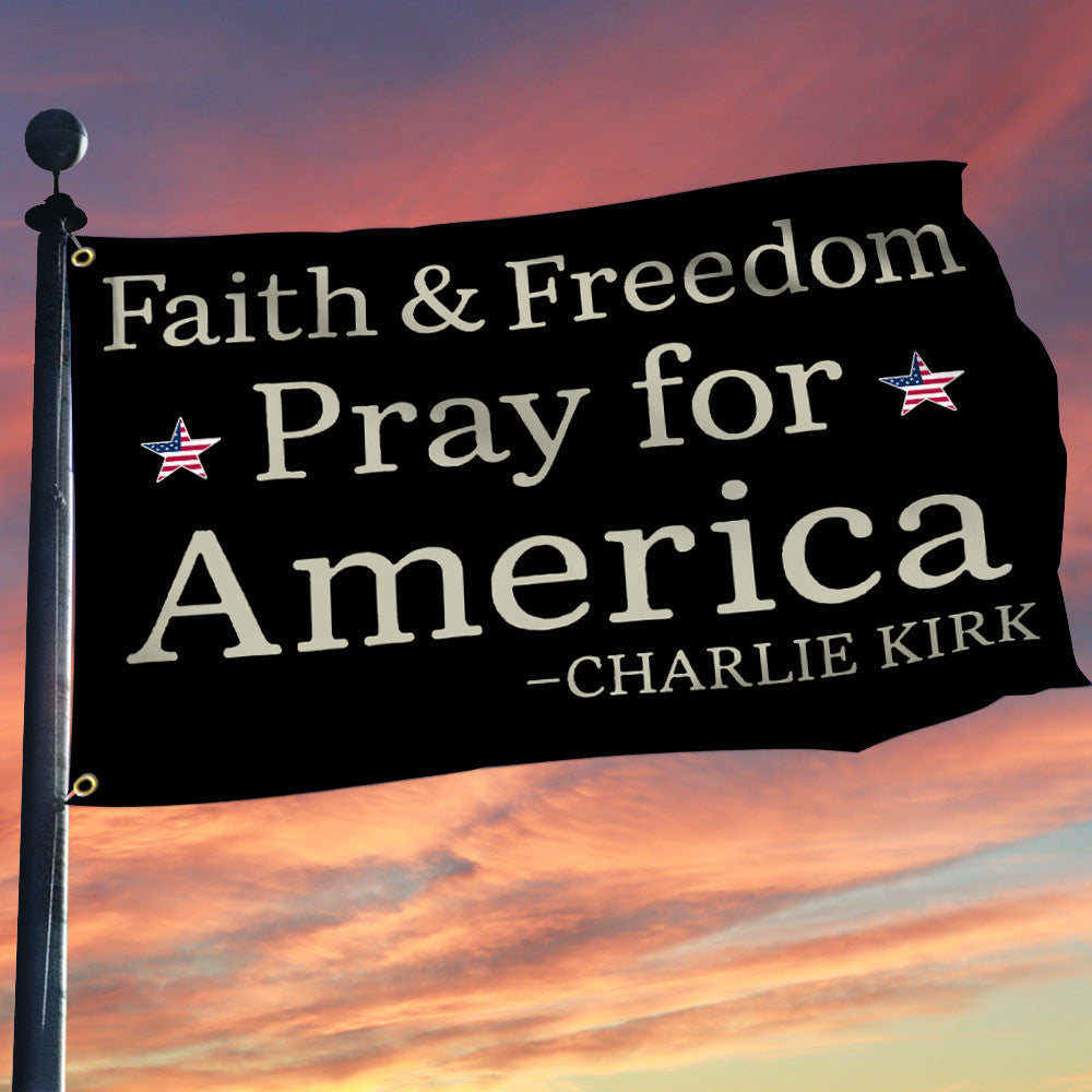 Turning Point USA Merch Flag Faith Freedom Pray For America Best Charlie Proud Merch - Liberish