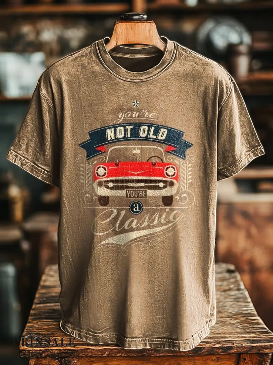 Unisex Vintage Not Old Print Casual Loose Short Sleeve T-Shirt