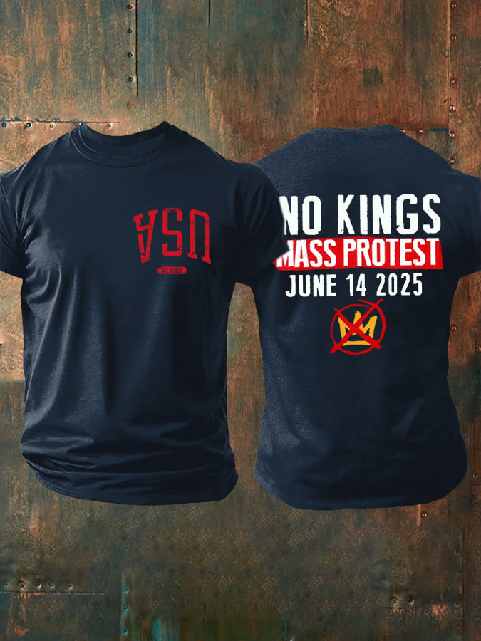 Upside Down Usa No Kings Mass Protest June 14 2025 T-Shirt Dad Gifts - Liberish