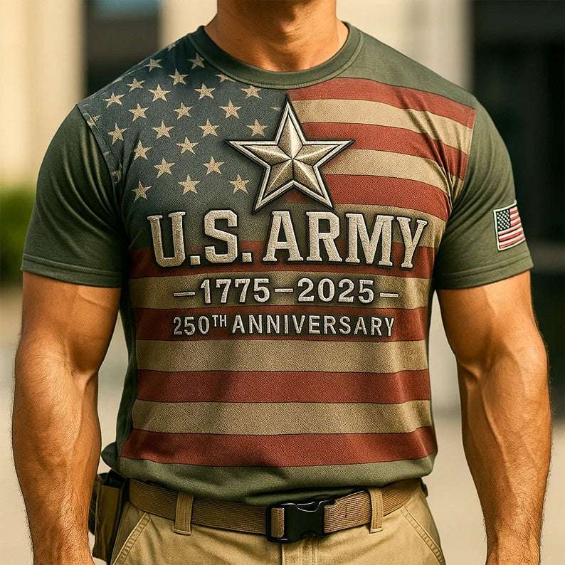 US Army 250th Anniversary 1775 2025 T-Shirt Retro USA Flag Shirt Gifts For Him - Liberish