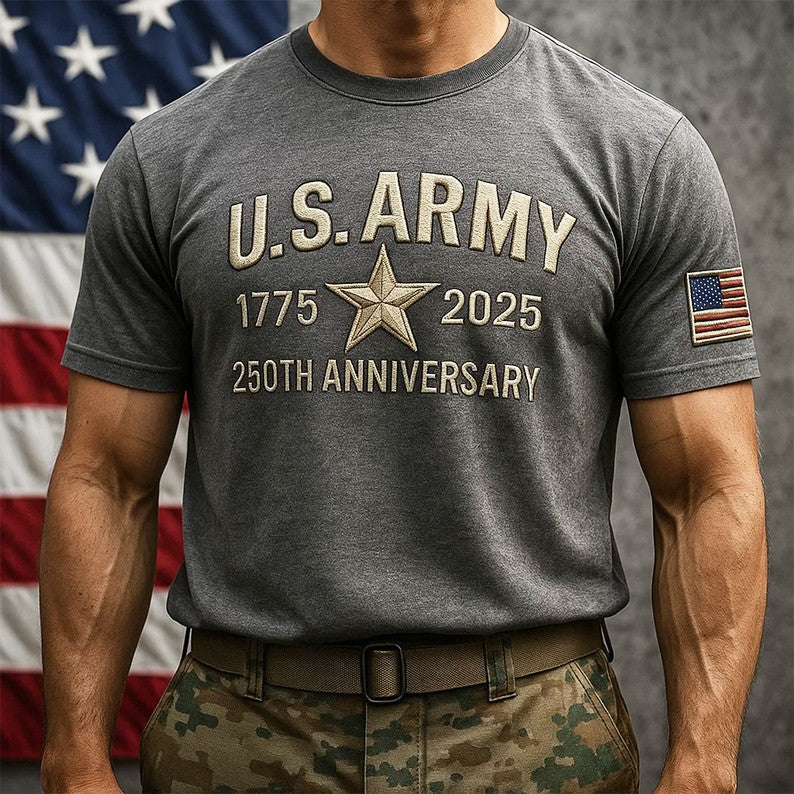 US Army 250th Anniversary T-Shirt 1775 2025 Patriotic Tees Gifts For Military - Liberish