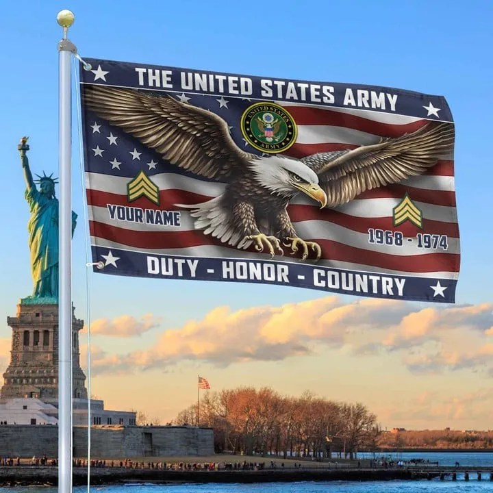 US Army Custom Grommet Flag Best Gifts for Army Veteran and Father for Armed Forces Day and Veterans Day - Liberish