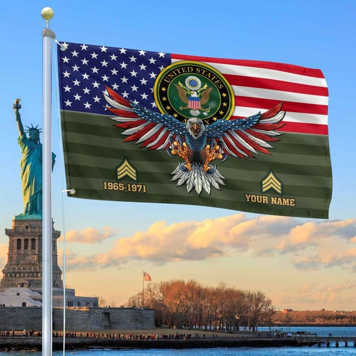 US Army Grommet Custom Flag 2 Gifts for Army Veteran Dad Husband Armed Forces Day Veterans Day - Liberish