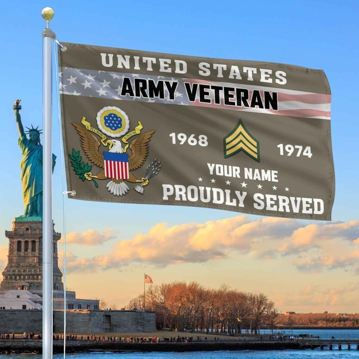 US Army Grommet Flag Custom Gift for Army Veteran Best Gift for Armed Forces Day Veterans Day - Liberish