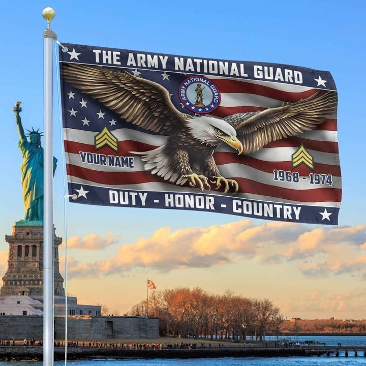 US Army National Guard Custom Grommet Flag Best Gifts for Army National Guard Veteran and Father for Armed Forces Day and Veterans Day - Liberish