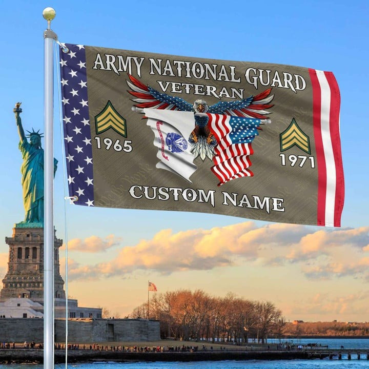 US Army National Guard Custom Grommet Flag Gifts for Army National Guard Veteran for Armed Forces Day and Veterans Day - Liberish