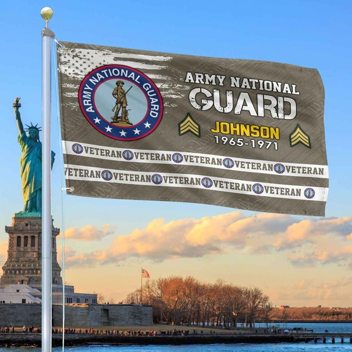 US Army National Guard Grommet Custom Flag Gifts for Army National Guard Veteran Armed Forces Day Veterans Day - Liberish