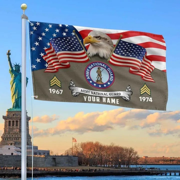 US Army National Guard Grommet Custom Flag Gifts for Army National Guard Veteran Best Gifts for Father Armed Forces Day Veterans Day - Liberish