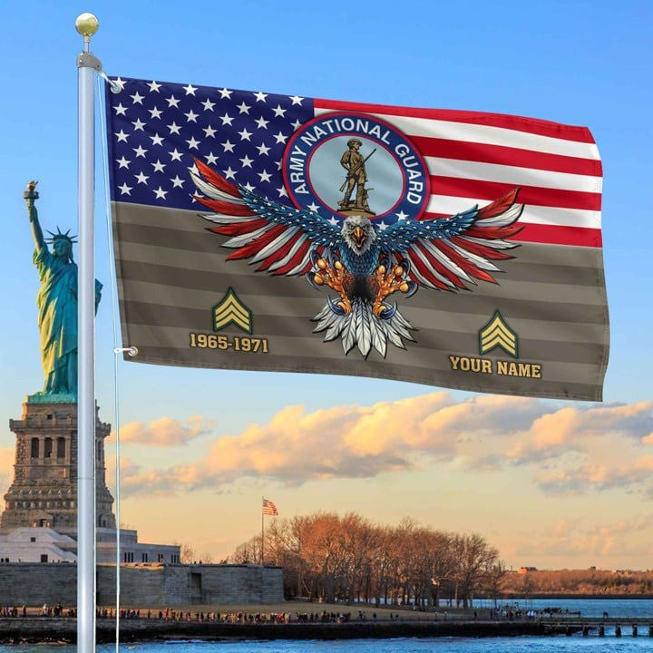 US Army National Guard Grommet Custom Flag Gifts for Army National Guard Veteran Gifts for Dad for Husband Armed Forces Day Veterans Day - Liberish